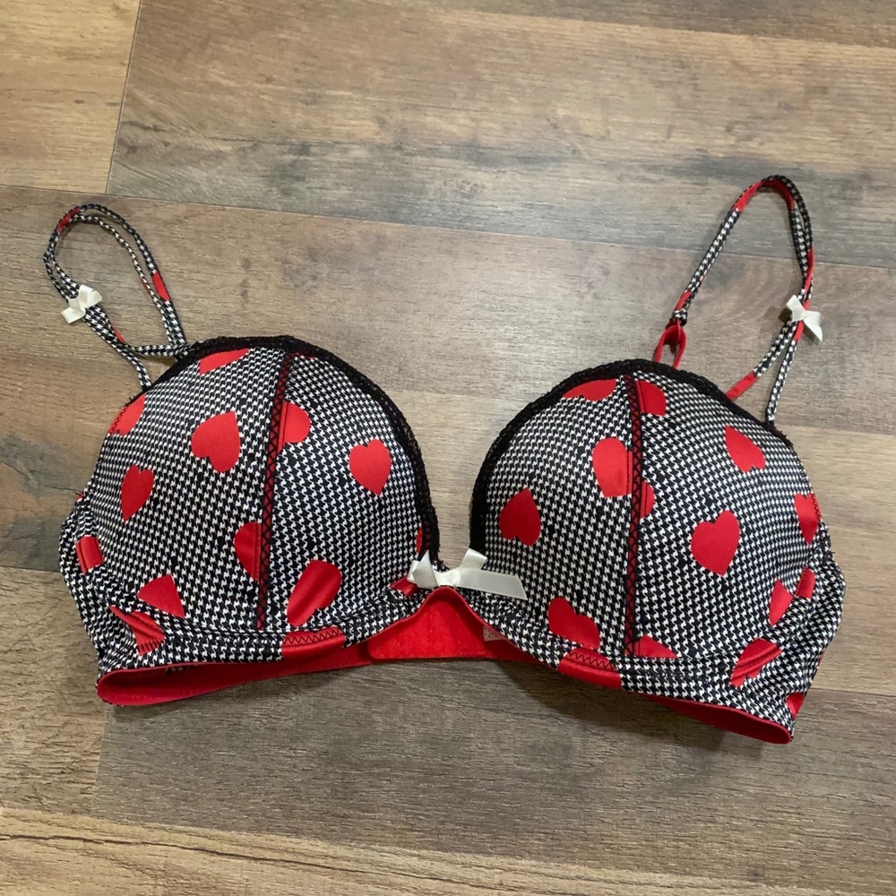 VS Sexy Little Things Plaid Heart Bow Bra